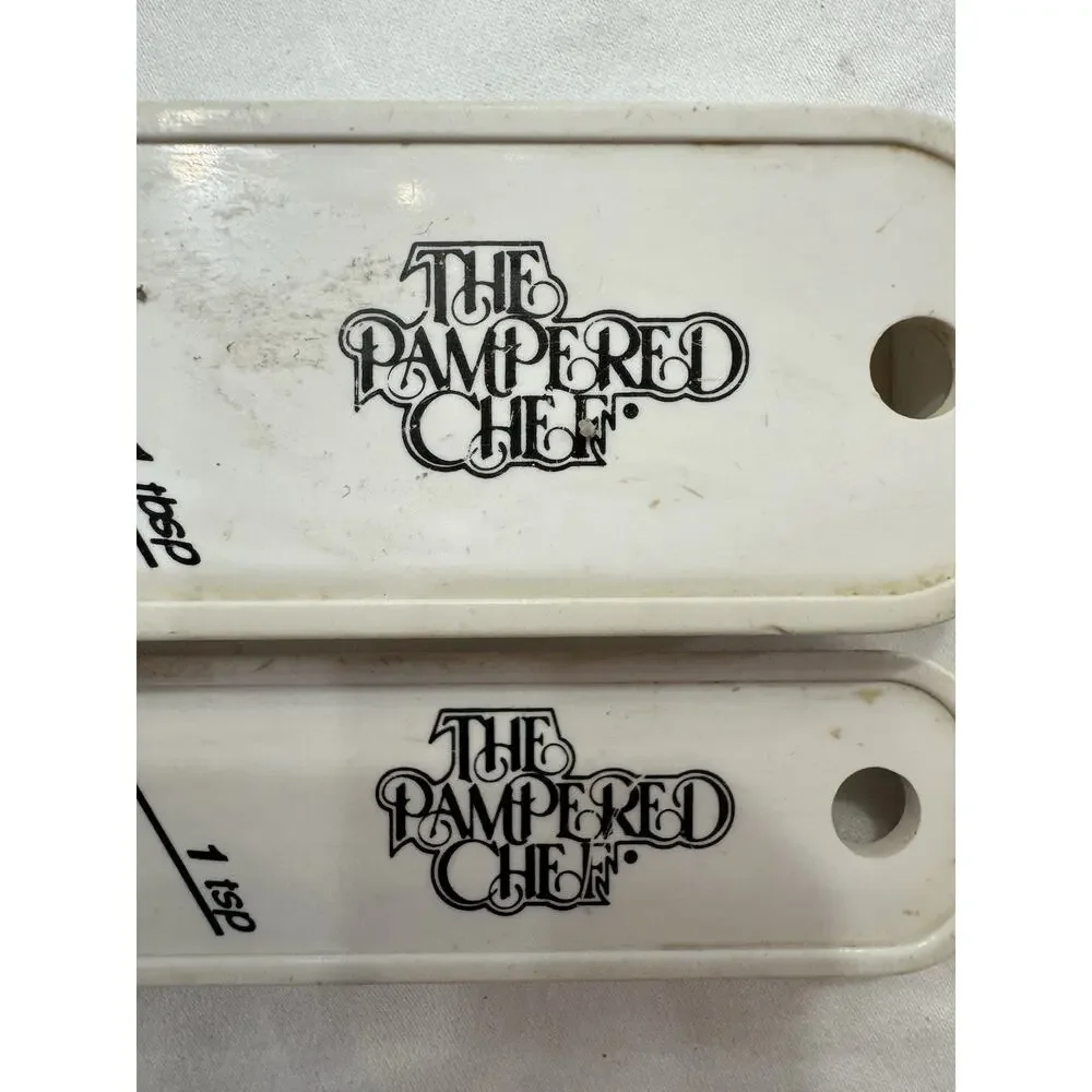 Set Of 2 Vintage Pampered Chef Adjustable Measuring Spoons, Teaspoon & Tablespoo
